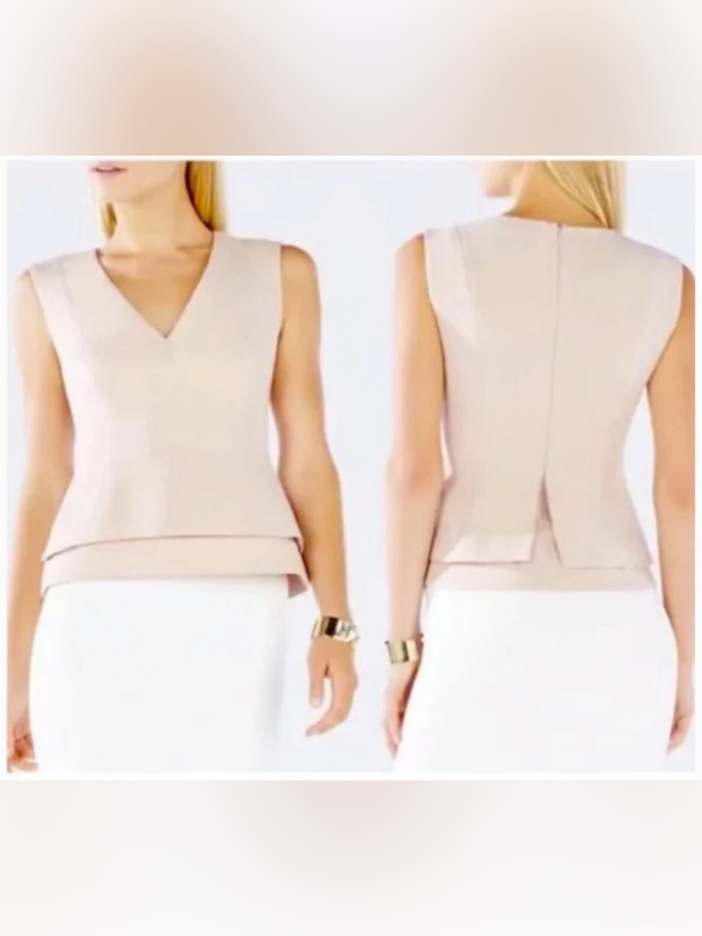 BCBGMaxAzria Jacquelynna Layered Peplum Top • XXS